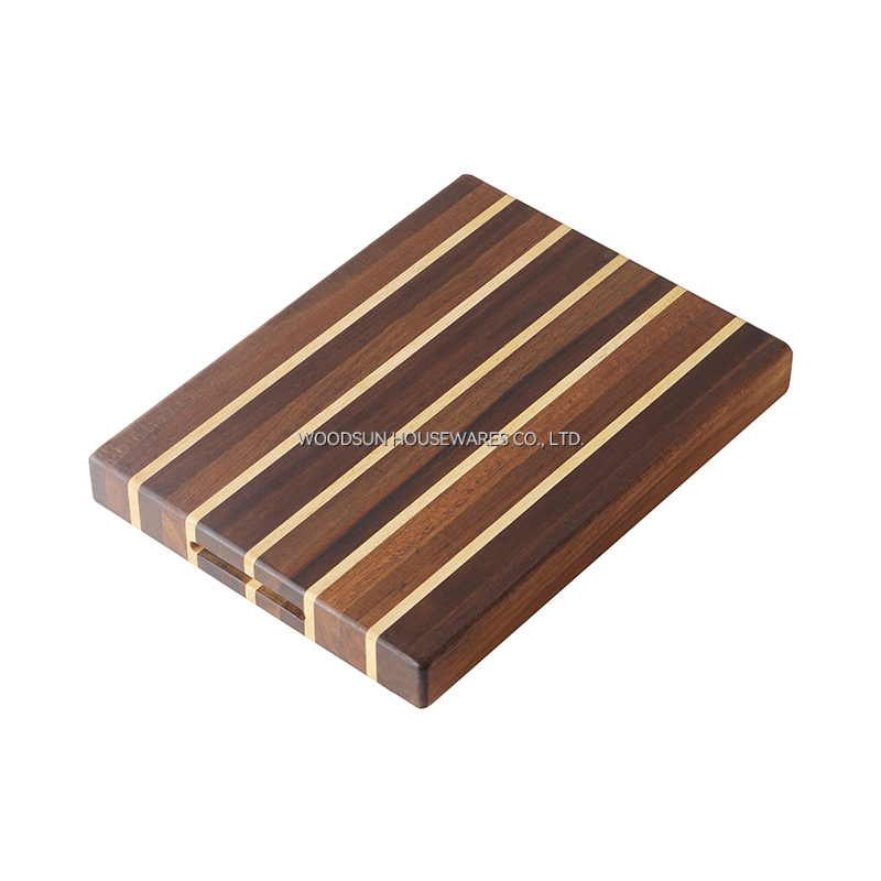 Woodsun Vertical Texture Design Checkerboard Small Cutting Board New Custom Logo Cutting Board