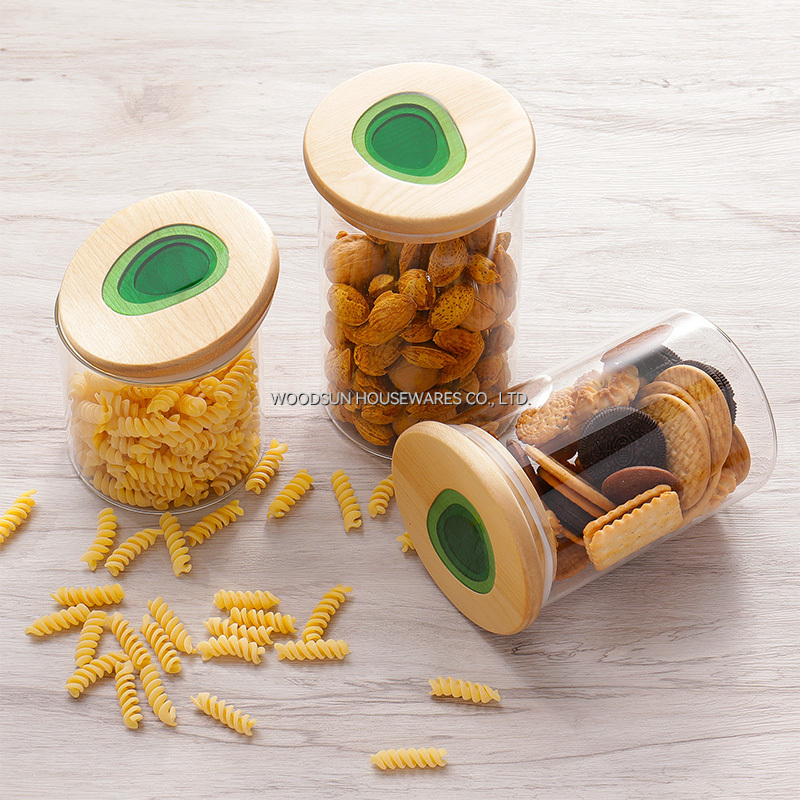 Woodsun Customization White Birch Resin Wooden Glass Canisters