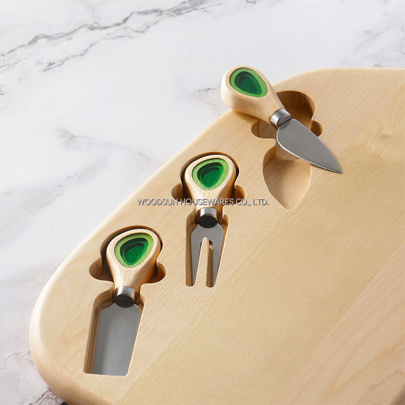 Woodsun White Birch Resin Tabla De Quesos Wooden Cheese Board