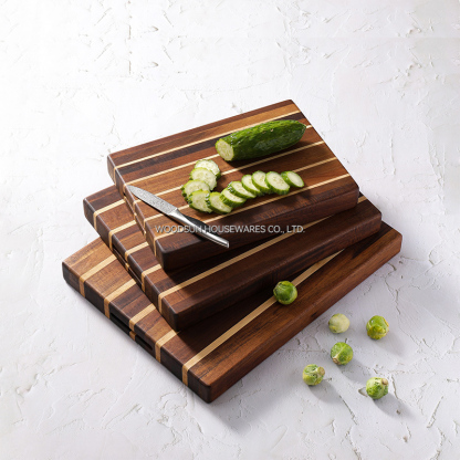 Woodsun Vertical Texture Design Checkerboard Small Cutting Board New Custom Logo Cutting Board