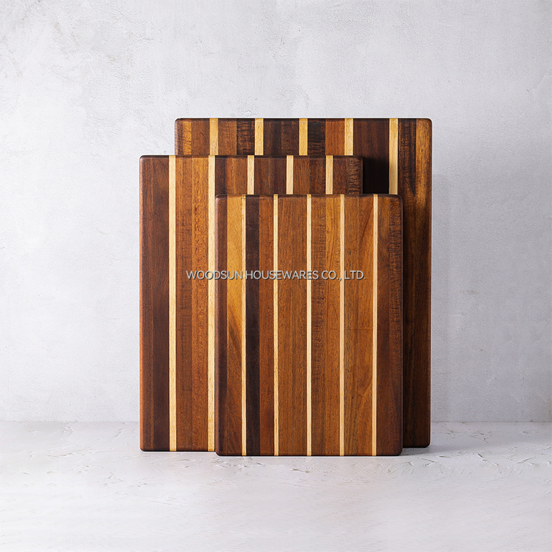 Woodsun Vertical Texture Design Checkerboard Small Cutting Board New Custom Logo Cutting Board