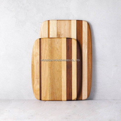 Woodsun Carbonized Acacia Rubber Wood Cutting Boards Bulk Wooden Chopping 2026