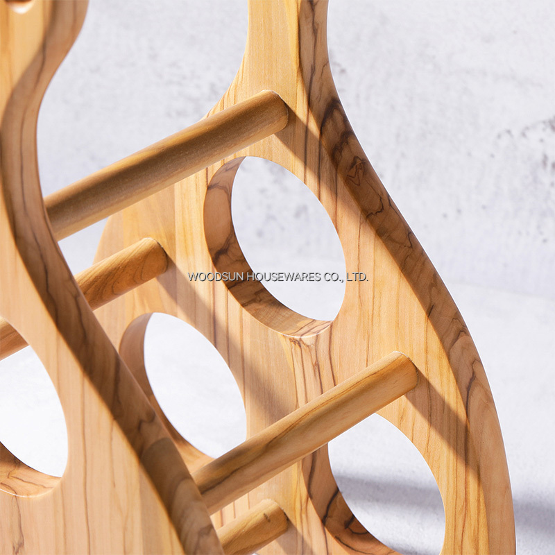 Woodsun Varnish Finished Olive Solid Wood Wine Rack