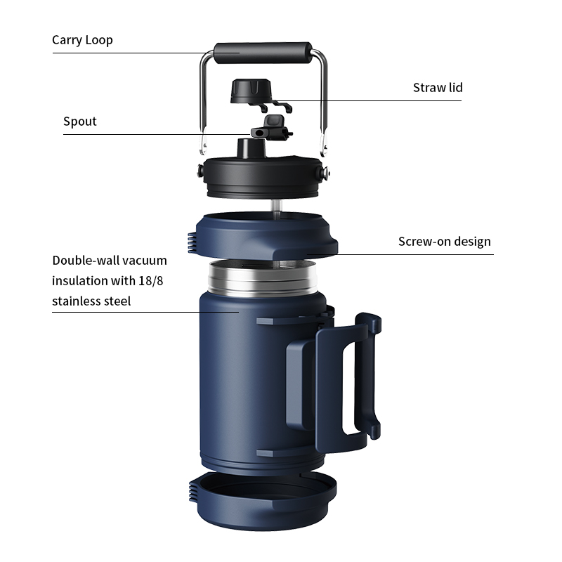 Woodsun Custom Manufacturer Vacuum Stainless Steel 1 Gallon Water Jug Bottle Water Container Hydration