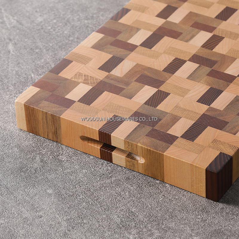 Woodsun Ash Oak Checkerboard Butcher BlockMultifunctional Cutting Board for Kitchen