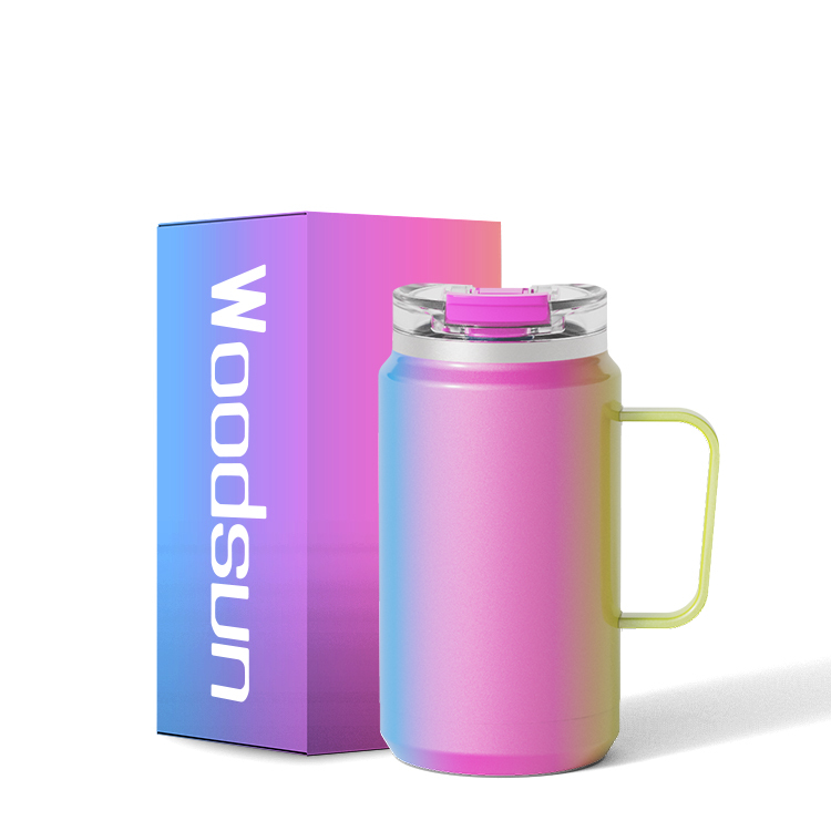 Wholesale Double Stainless Steel Double Wall Coffee Reusable Mug Cups With Lids And Straws