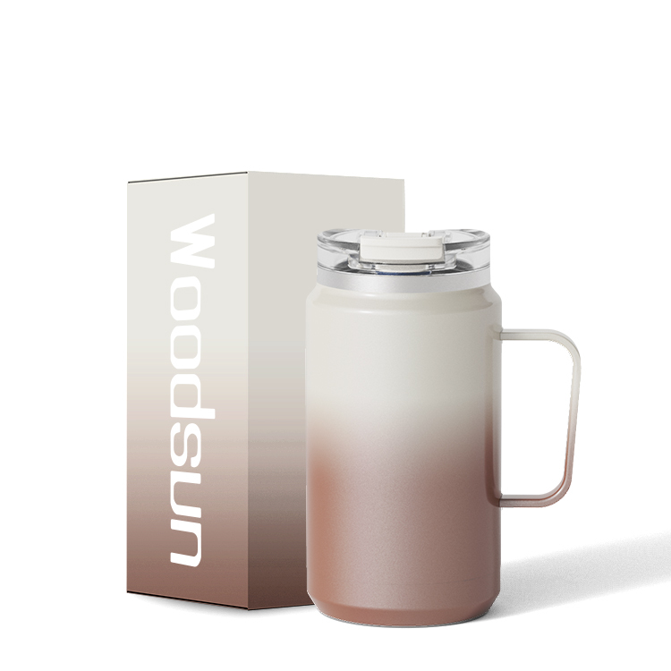 Wholesale Double Stainless Steel Double Wall Coffee Reusable Mug Cups With Lids And Straws