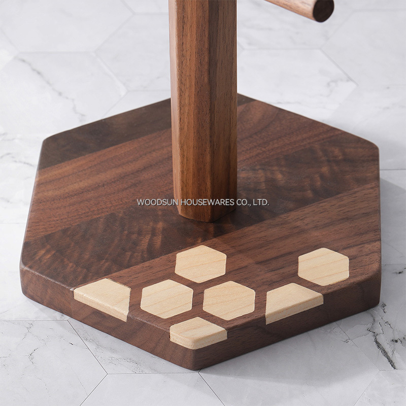 Woodsun Custom Hanging Black Walnut Coffee Mug Tree Holder Stand Rack