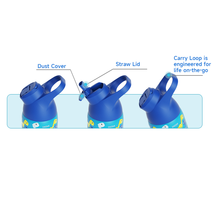 Double Walled Insulated 18/8 Stainless Steel Vacuum Flask Sport Water Bottle With Straw Easy Carry