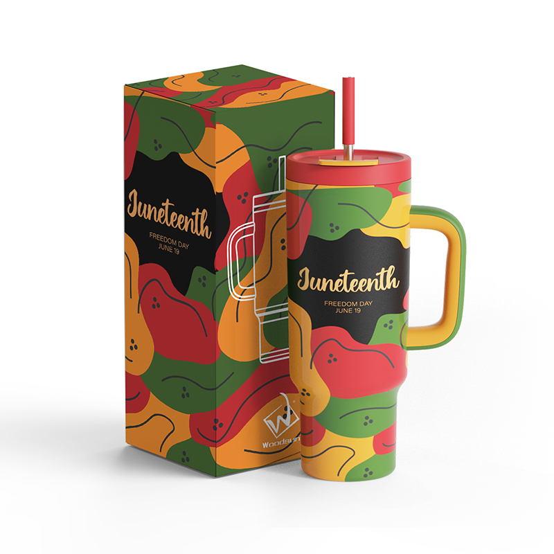 Juneteenth Souvenir Cup Tumbler With Straw And Handle