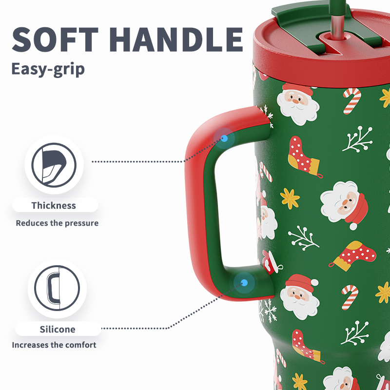 New Christmas Gifts Tumbler Christmas Cups 40 Oz Insulated Tumbler With Straw And Handle For Sale