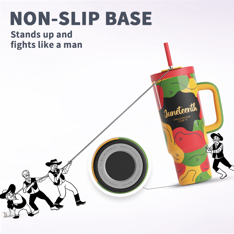Juneteenth Souvenir Cup Tumbler With Straw And Handle