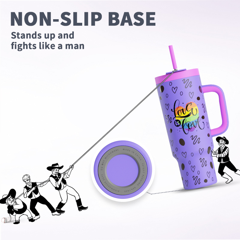 Manufacturer LGBT Stainless Steel Laser Engraved Logo 40Oz Customised Tumblers For Pride Parade