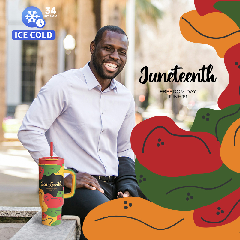 Juneteenth Souvenir Cup Tumbler With Straw And Handle