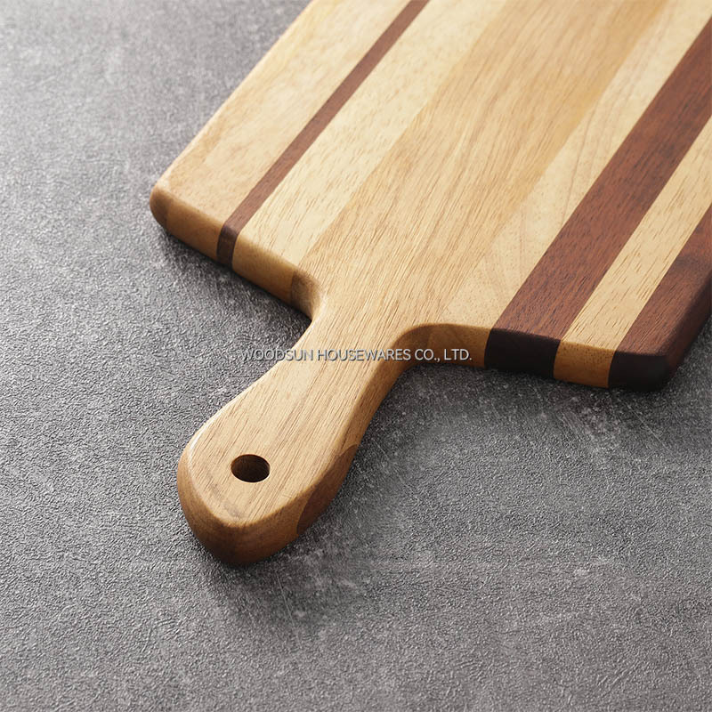 Woodsun Carbonized Acacia Rubber Wood Long Paddle Charcuterie Serving Board Wood