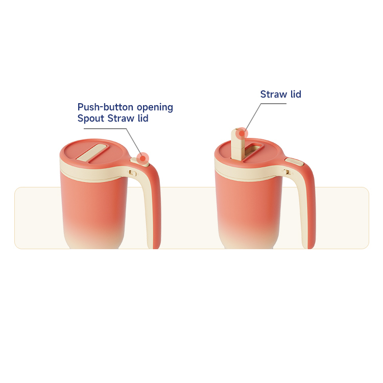 New Design Auto Flow Leakproof Insulated Stainless Steel Tumbler 40 Oz Rainbow