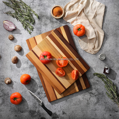 Woodsun Black Walnut Oak Carbonized Ash Hard Maple Acacia Sapele Teak Butcher Chopping Cutting Block Board Rectangle