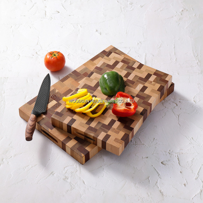 Woodsun Ash Oak Checkerboard Butcher BlockMultifunctional Cutting Board for Kitchen