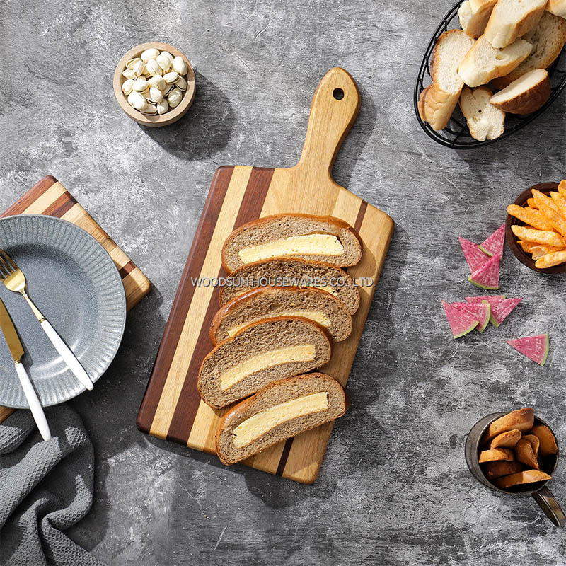 Woodsun Carbonized Acacia Rubber Wood Long Paddle Charcuterie Serving Board Wood