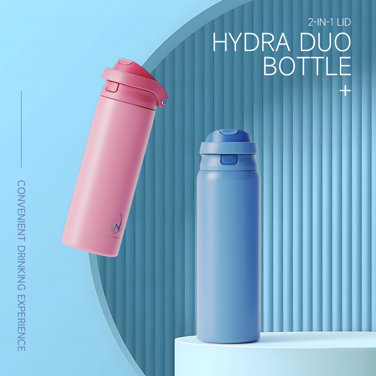 NEW Vacuum Insulated Water Bottle Stainless Steel With Straw