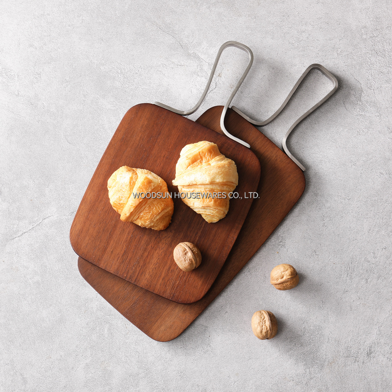 Woodsun Custom Paddle Serving Tray Board With Metal Hardware Handles
