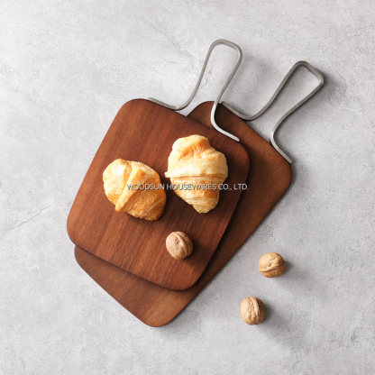 Woodsun Custom Paddle Serving Tray Board With Metal Hardware Handles