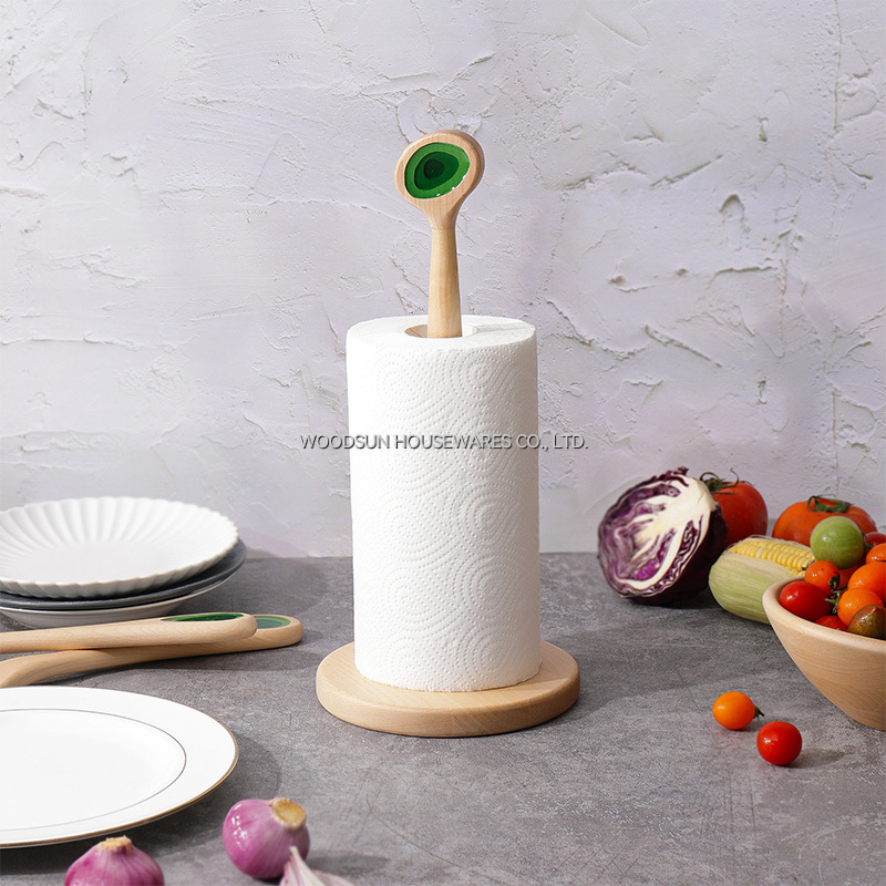 Woodsun Modern Bathroom Table White Birch Resin Paper Towel Holder 2025