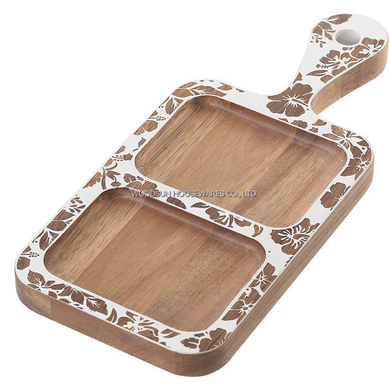Woodsun Custom Square Snack Plate Trays