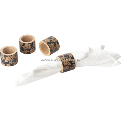 Woodsun Kitchen New Products 2026 Wholesale Wood Napkin Ring Holder Wood