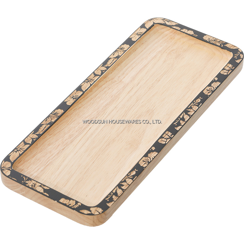 Woodsun Laser Engraving Restaurant Natural Reusable Wood Plate Wholesale