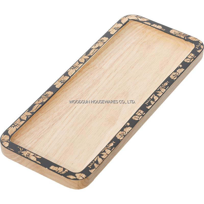 Woodsun Laser Engraving Restaurant Natural Reusable Wood Plate Wholesale