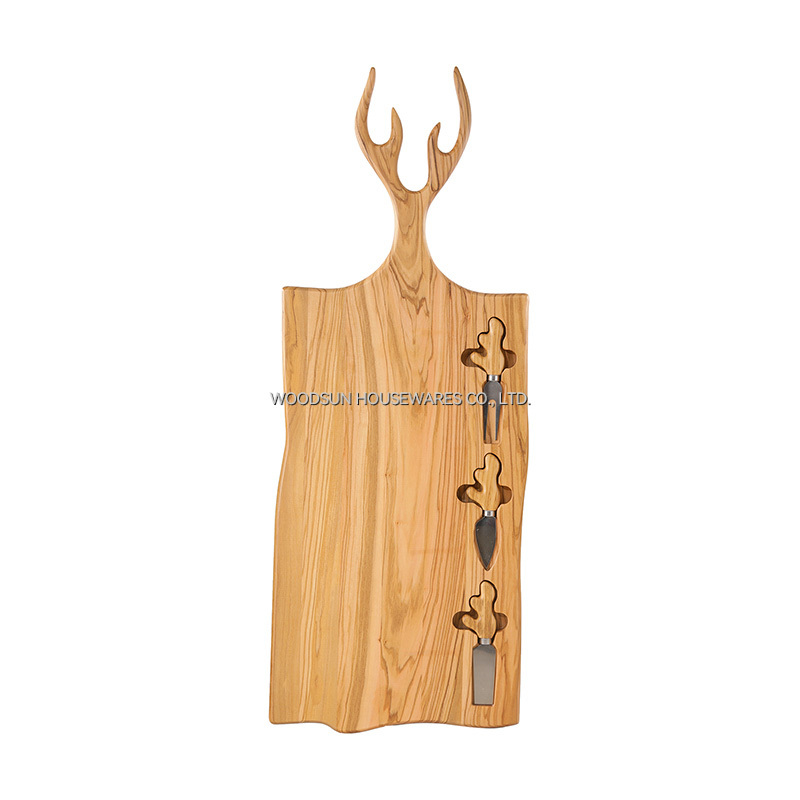 Woodsun Cheese Knife Cutting Board Set New
