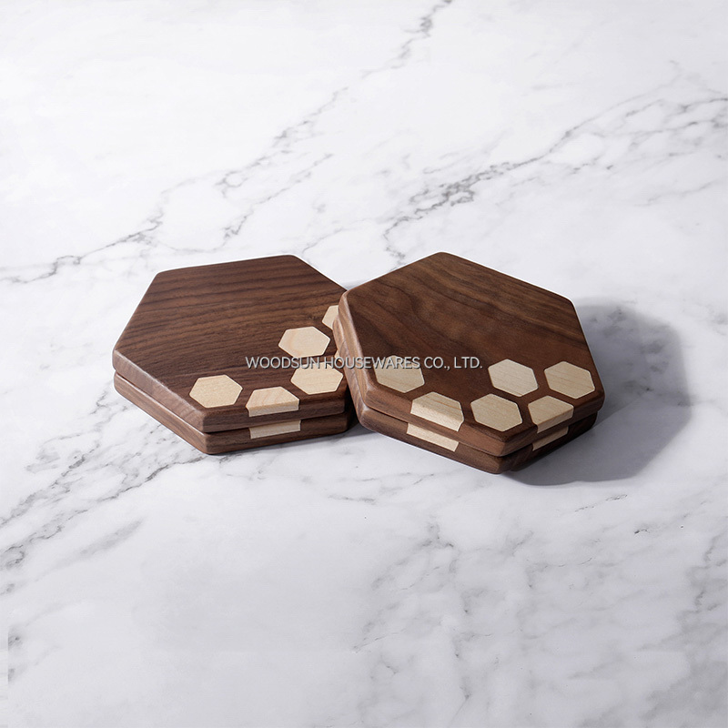 Woodsun Wooden Coaster Set