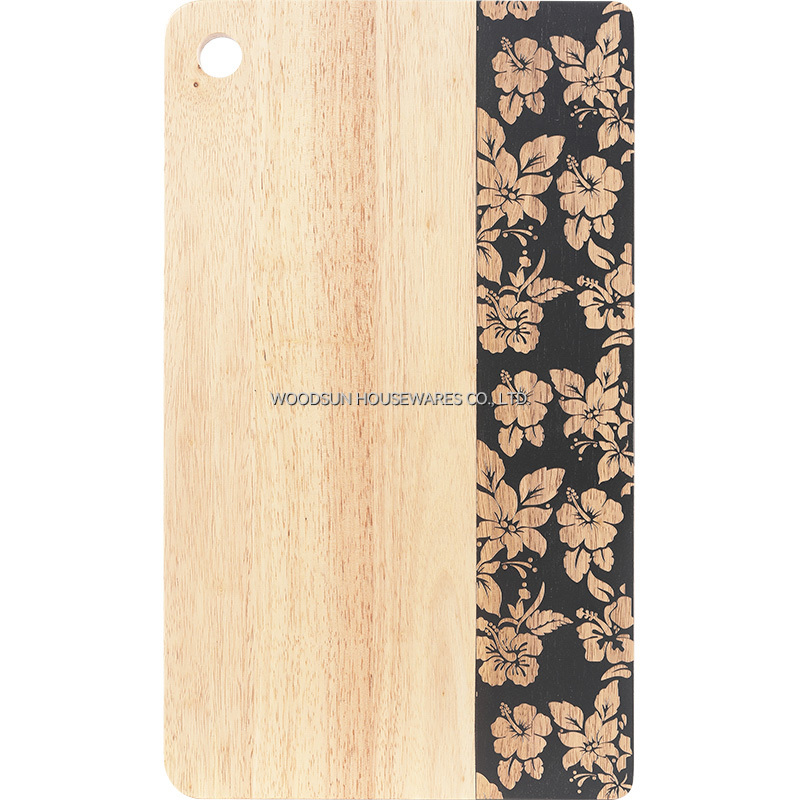 Woodsun Fashion Laser Engraved Eco Friendly Real Wood Custom Shaped Cutting Board
