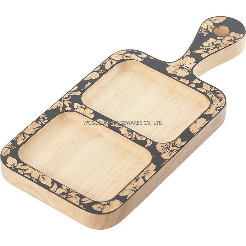 Woodsun Custom Square Snack Plate Trays