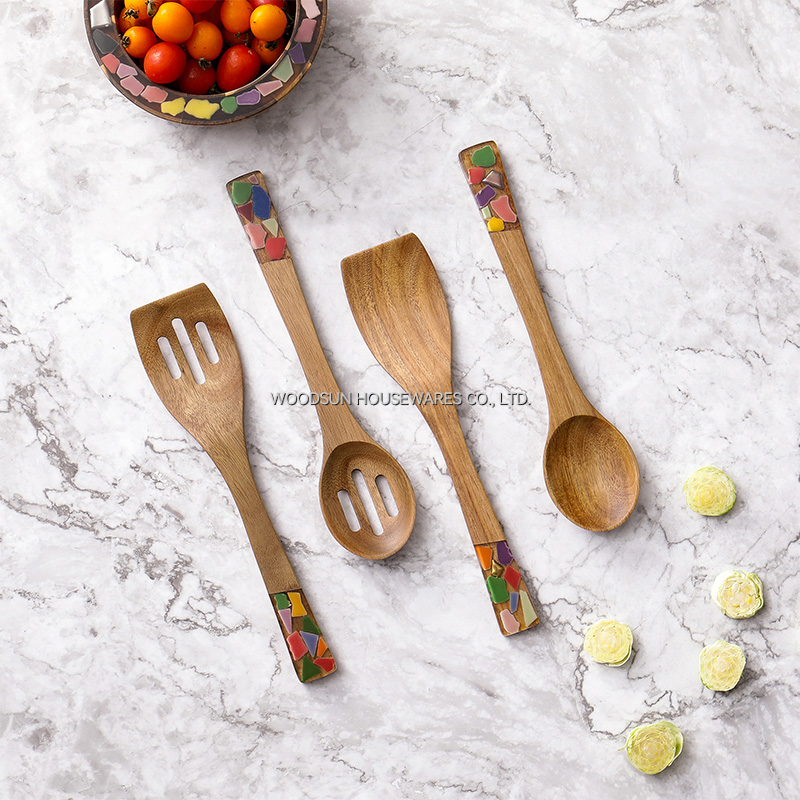 Woodsun Cooking Accessory Tools Spatula Spaghetti Spoon Wooden Cutlery for Kitchen