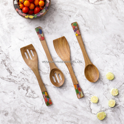 Woodsun Cooking Accessory Tools Spatula Spaghetti Spoon Wooden Cutlery for Kitchen