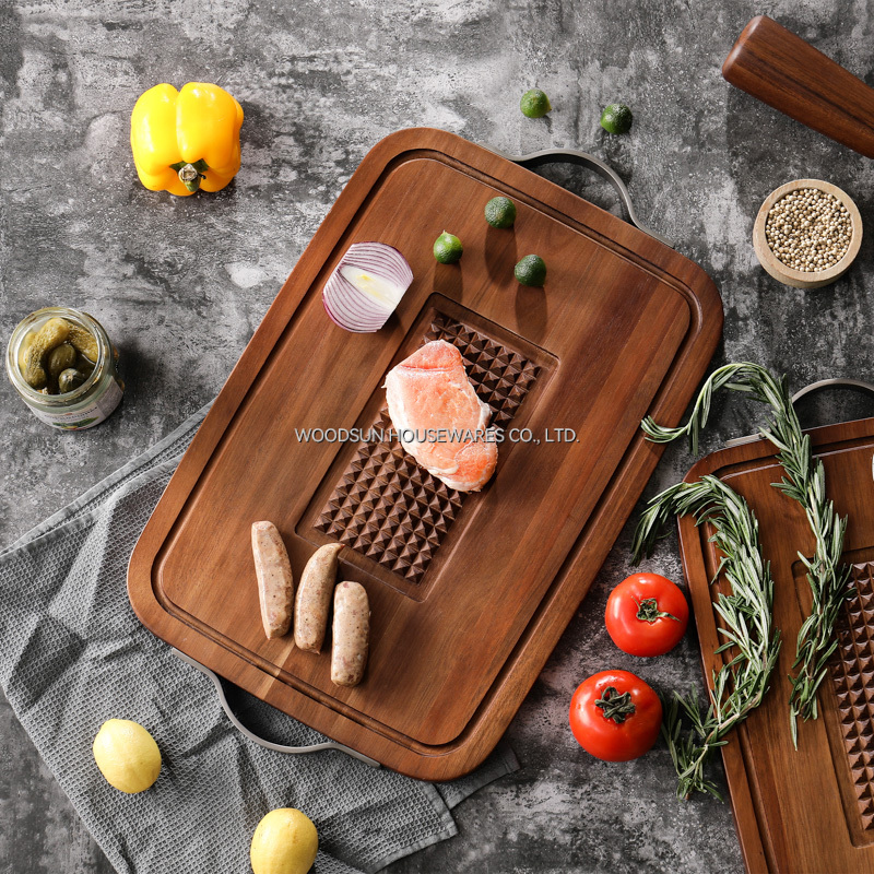 Woodsun Acacia Wood SS 430 Kitchen Handmade Wood Best Cutting Board