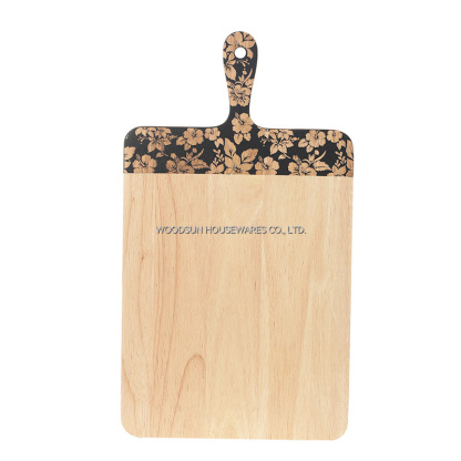 Woodsun Slicing Creative Laser Engraved Wooden Cutting Board With Handle