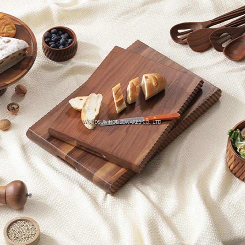 Woodsun Black Walnut Spiral Texture Design Wooden Walnut Kitchen Cutting Board