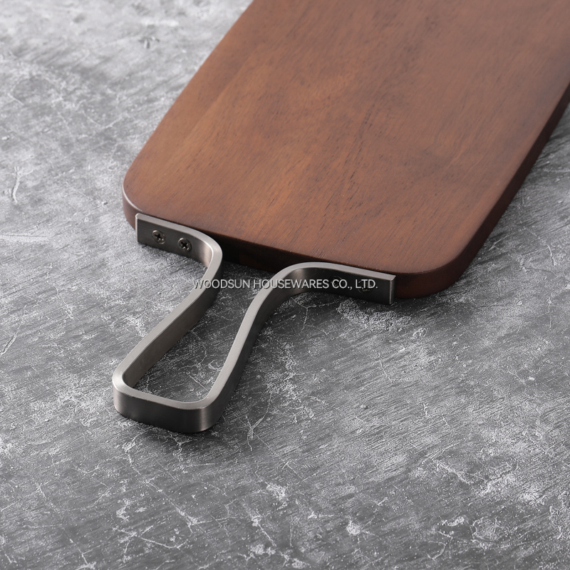 Woodsun Custom Paddle Serving Tray Board With Metal Hardware Handles