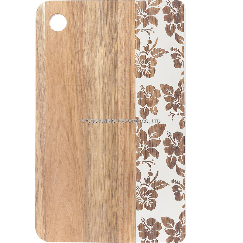 Woodsun Fashion Laser Engraved Eco Friendly Real Wood Custom Shaped Cutting Board