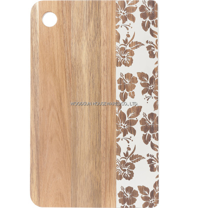 Woodsun Fashion Laser Engraved Eco Friendly Real Wood Custom Shaped Cutting Board