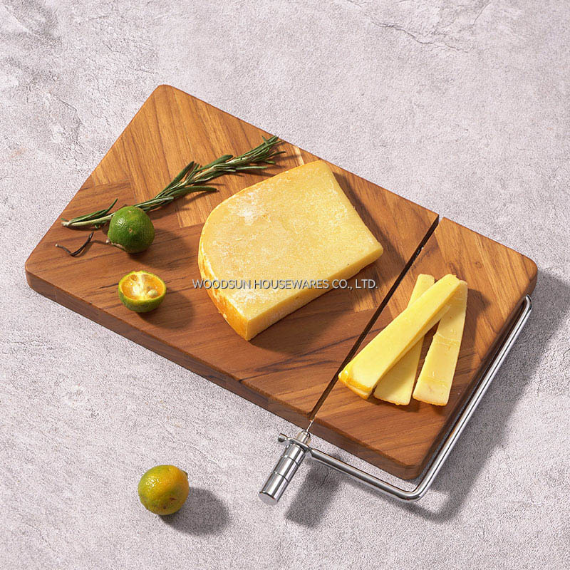 Manufacturer Factory Wooden Cheese Board With Slicer For Party