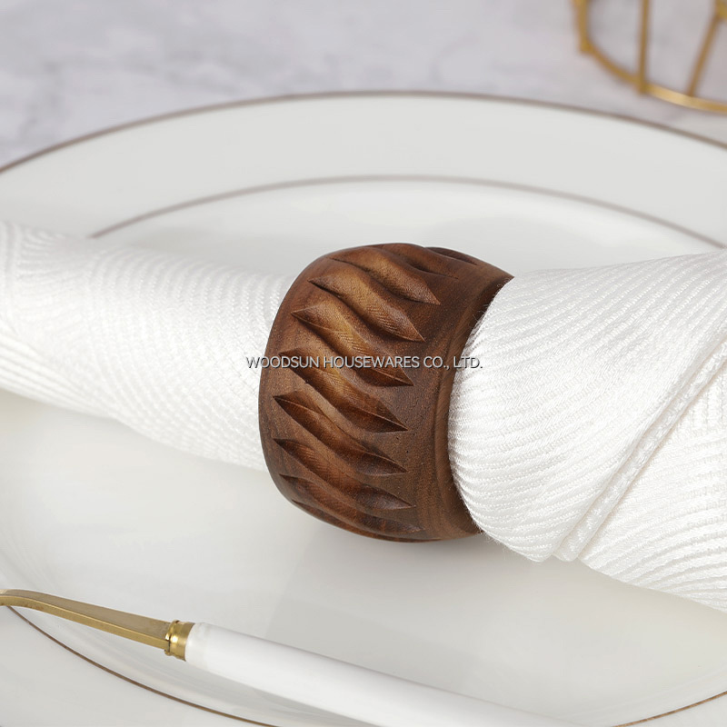 Woodsun New Kitchen Product 2025 Wooden Napkin Ring Paper Holder