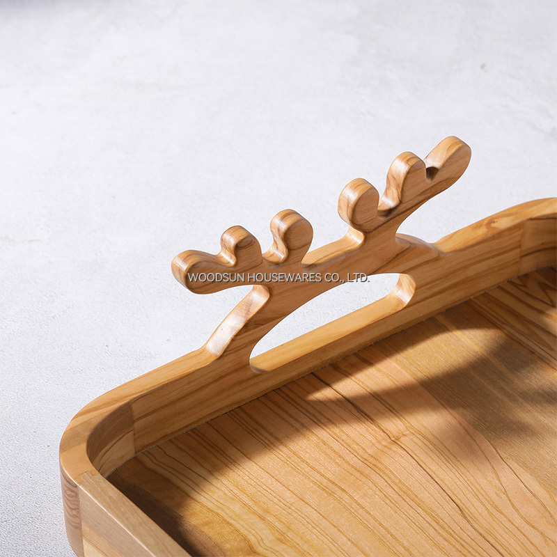 Woodsun Customization Bandejas De Madera Olive Wooden Serving Tray