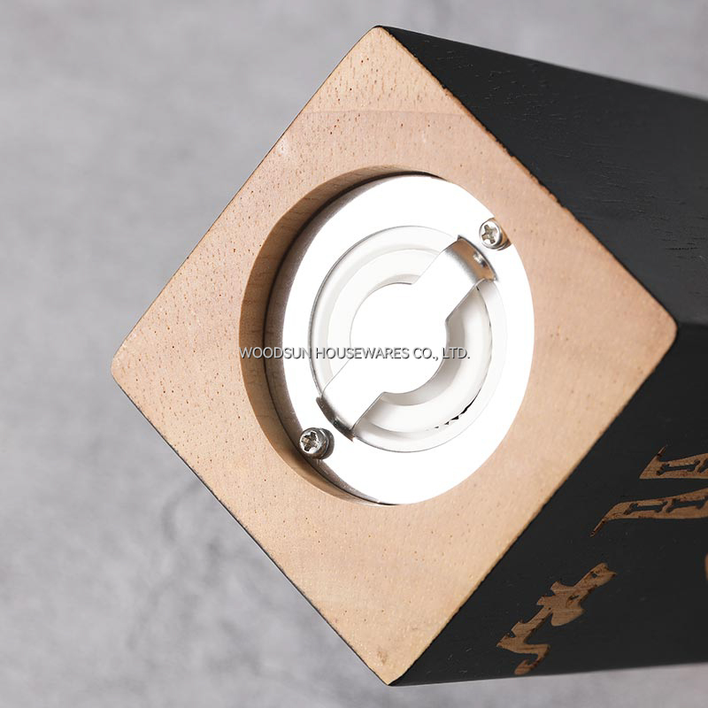 Woodsun Halloween Rubber Wood Set of Wood Manual Salt and Pepper Mill Grinder 2 in 1