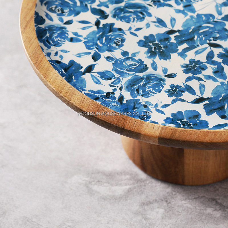 Wooden Custom Wooden Cake Plate Stand Wedding for Serving