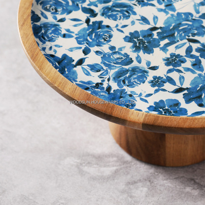 Wooden Custom Wooden Cake Plate Stand Wedding for Serving