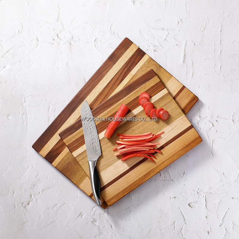 Woodsun Black Walnut Oak Carbonized Ash Hard Maple Acacia Sapele Teak Butcher Chopping Cutting Block Board Rectangle